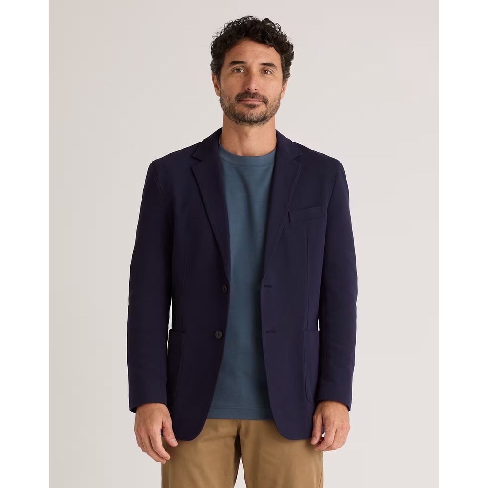 Quince Mens Cotton Pique Knit Blazer / Navy / XXL NEW